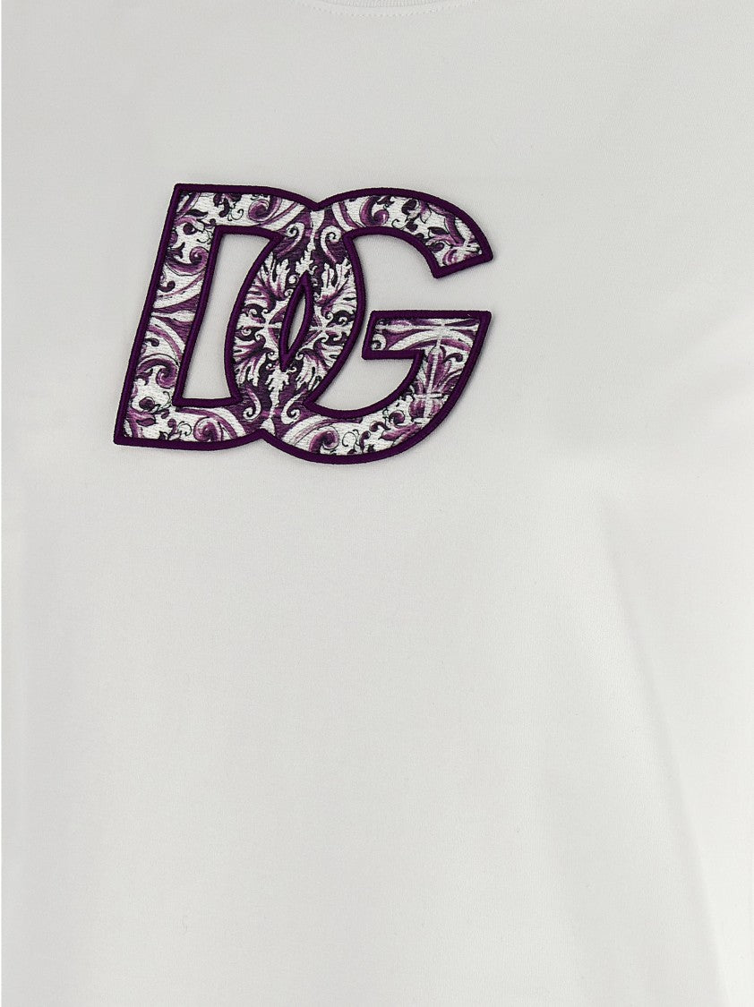 Dolce & Gabbana Maiolica' Logo Patch T-Shirt