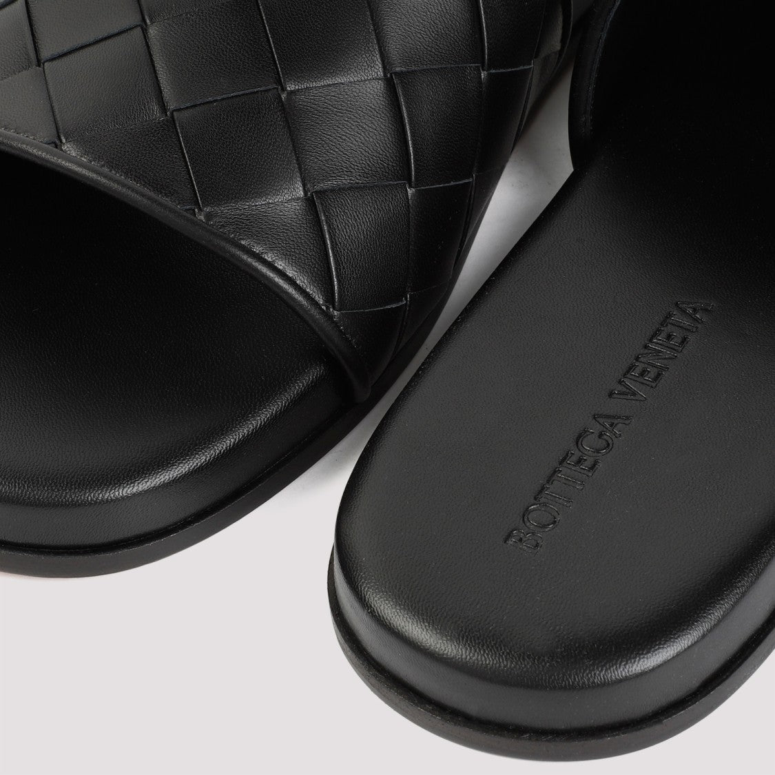 Bottega Veneta Sunday Black Lamb Leather Mules