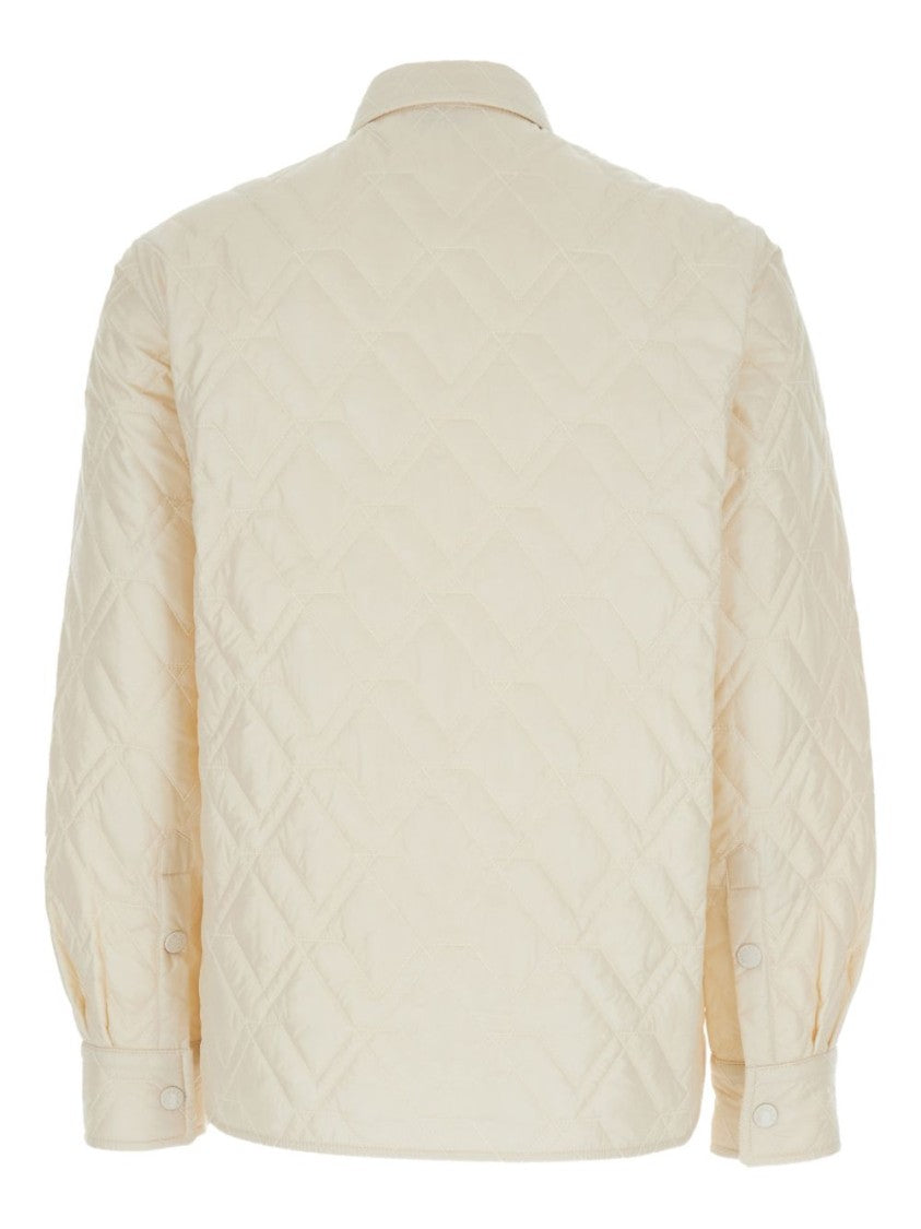 Moncler Quilted Nylon Shirt With Classic Collar