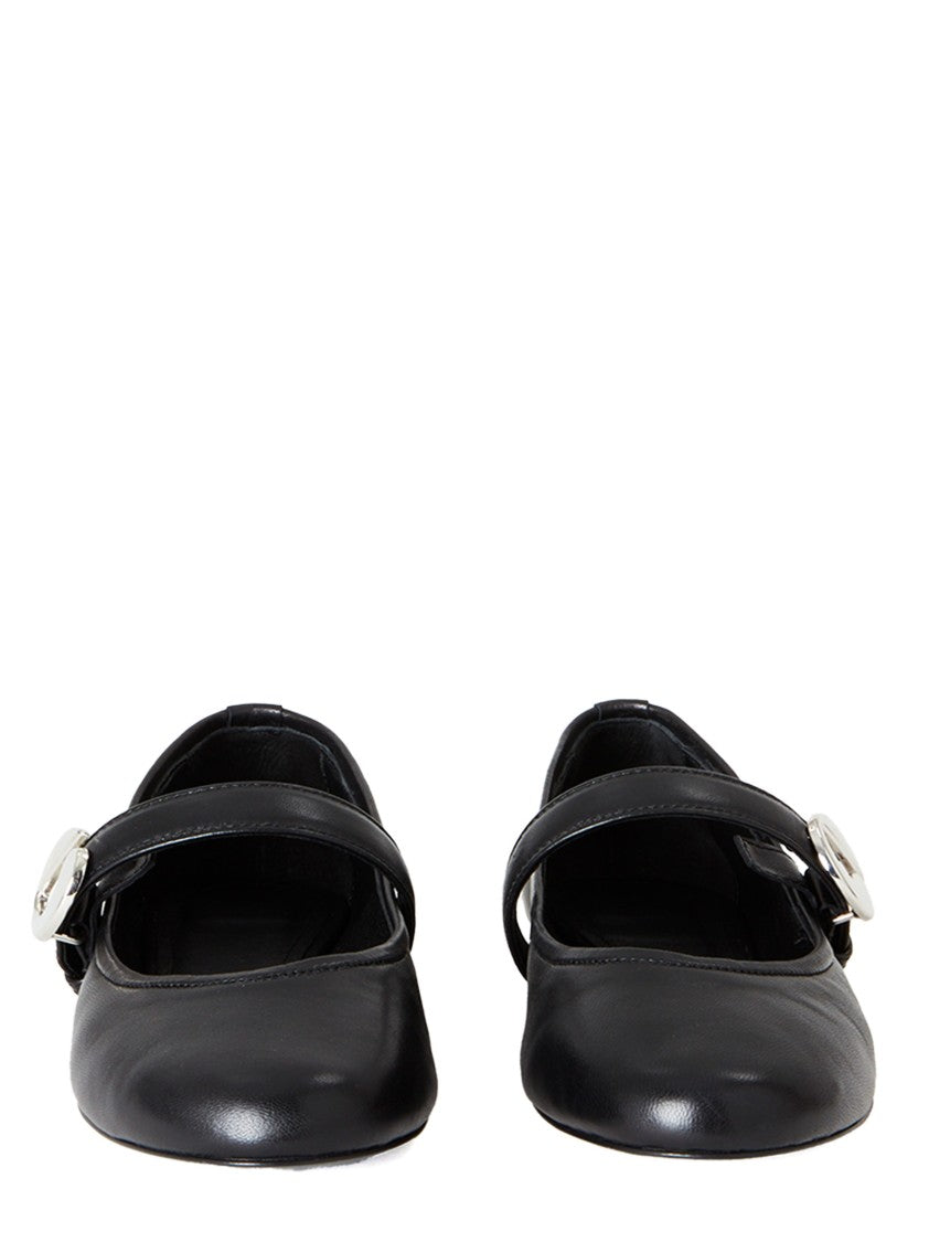 Coperni Leather Ballerina Flats With Metal C-Logo Buckle