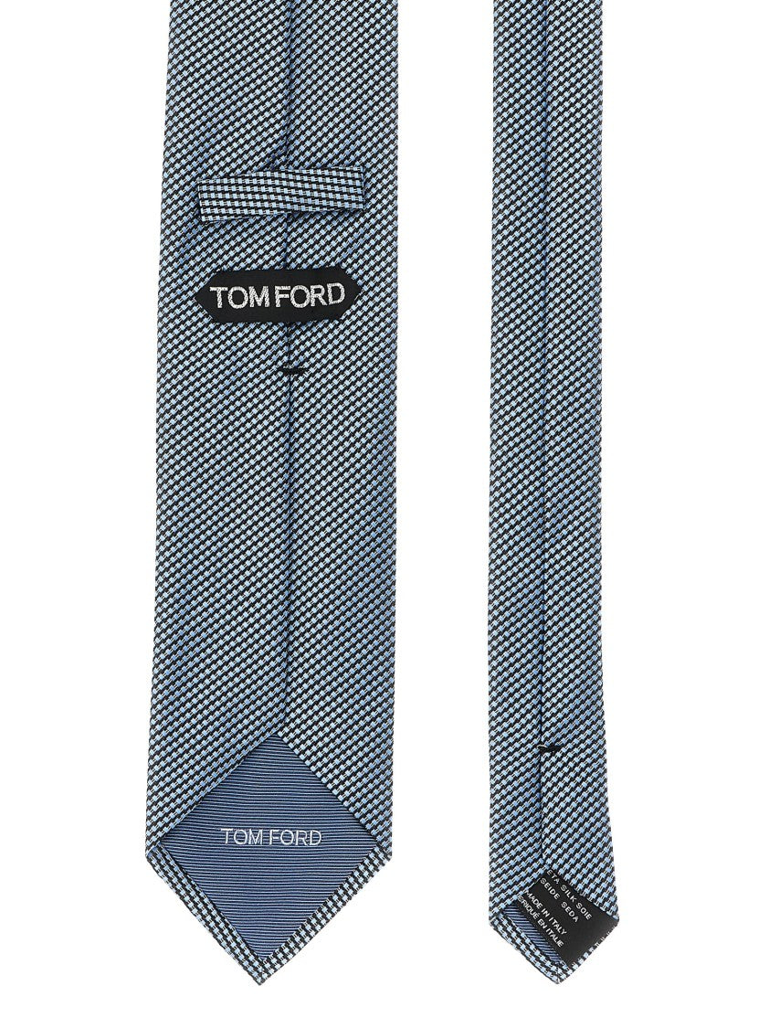 Tom Ford Jacquard Textured Slim Mulberry Silk Satin Tie