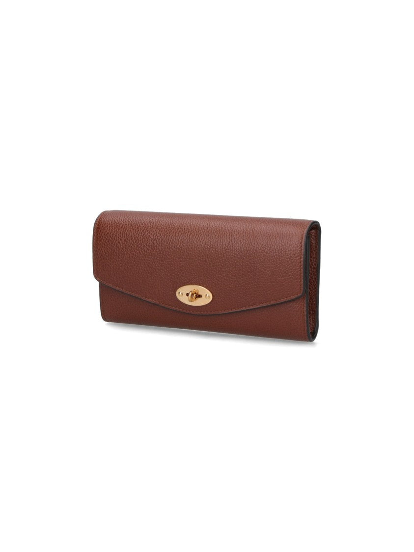 Mulberry Brown Calf Leather Wallet With Gold Hardware