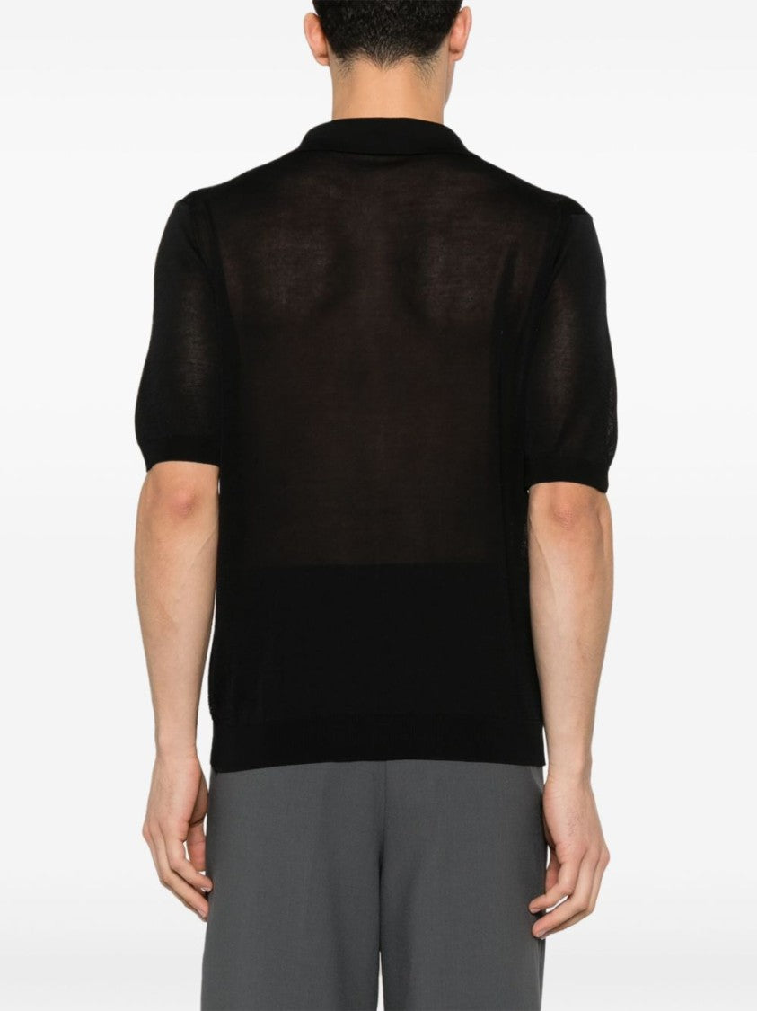 Tagliatore Textured Black Cotton T-Shirt With Relaxed Fit