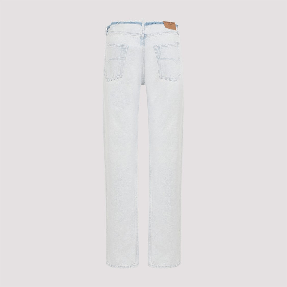 Balenciaga Cut Off Waistband Light Blue Cotton Jeans