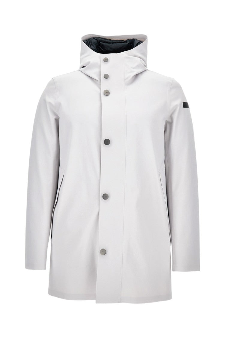 Rrd Waterproof White Parka With Duck Down Padding And Minimalist Design
