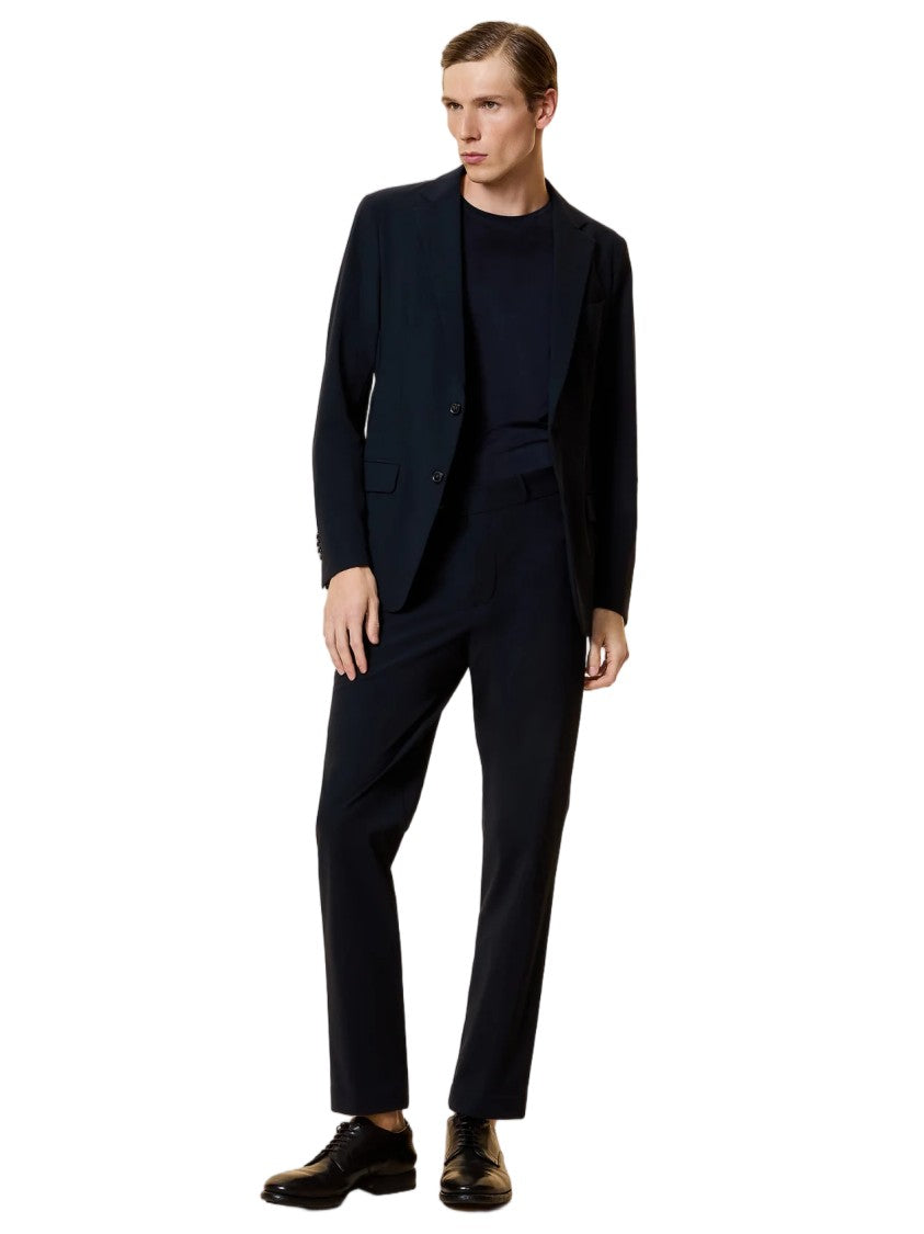 Rrd Black Surflex Single-Breasted Notched Lapel Blazer