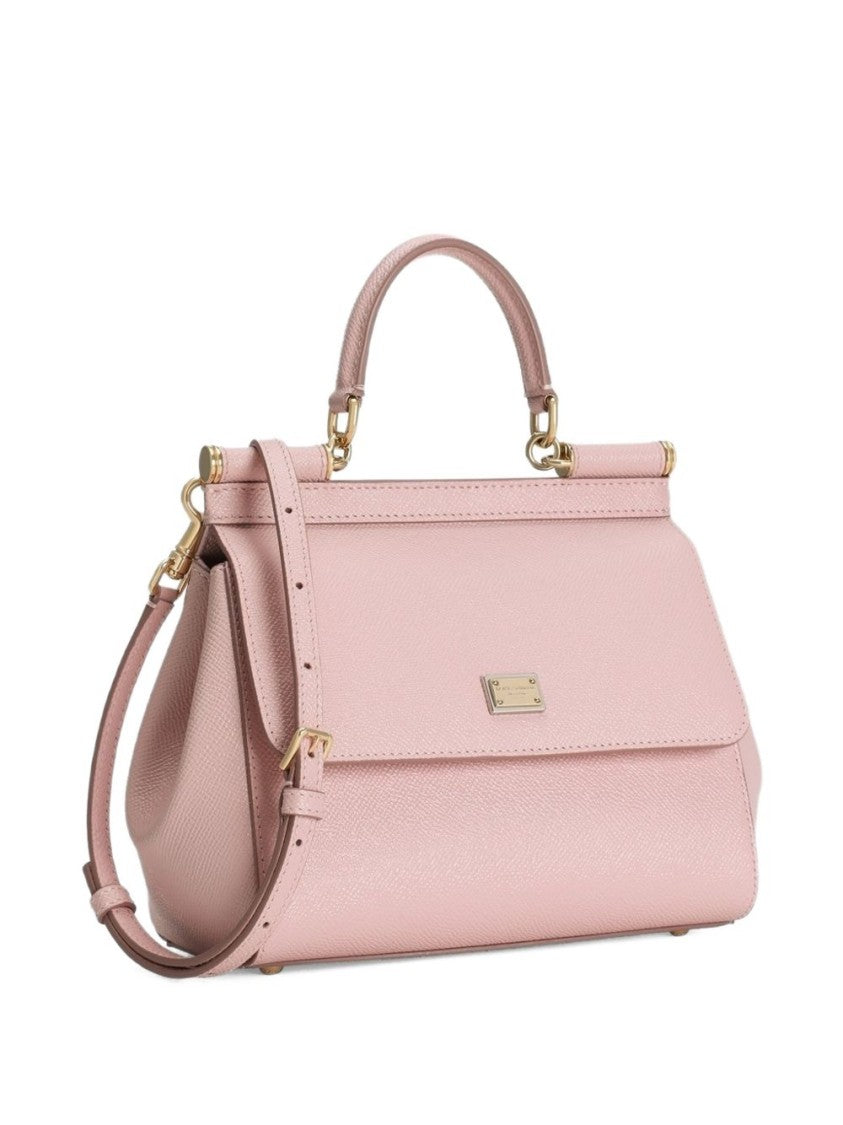 Dolce & Gabbana Structured Trapezoidal Handbag With Flap Closure