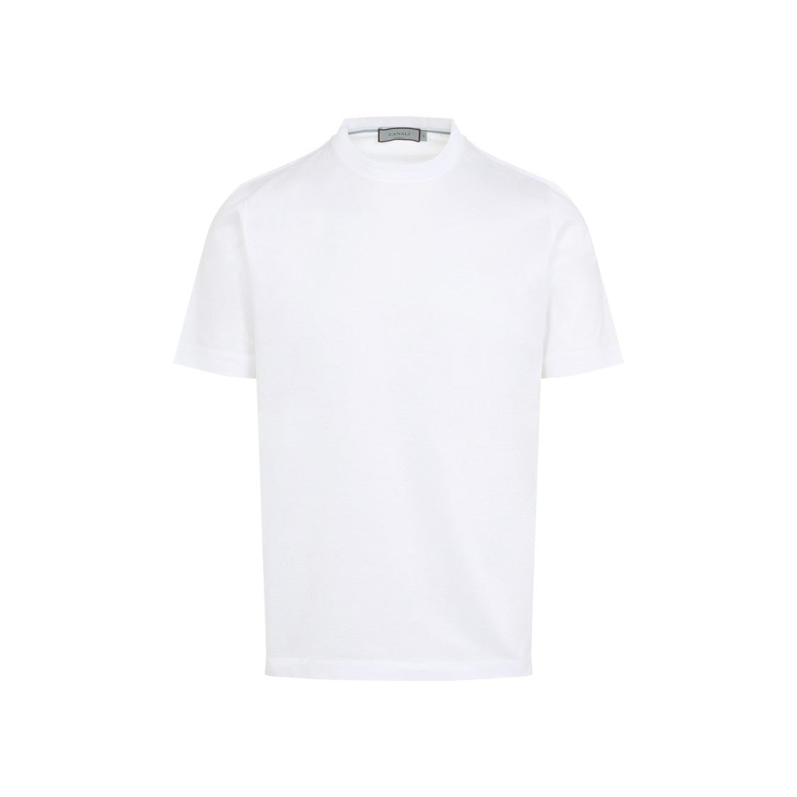 Canali White Cotton Crew Neck T-Shirt