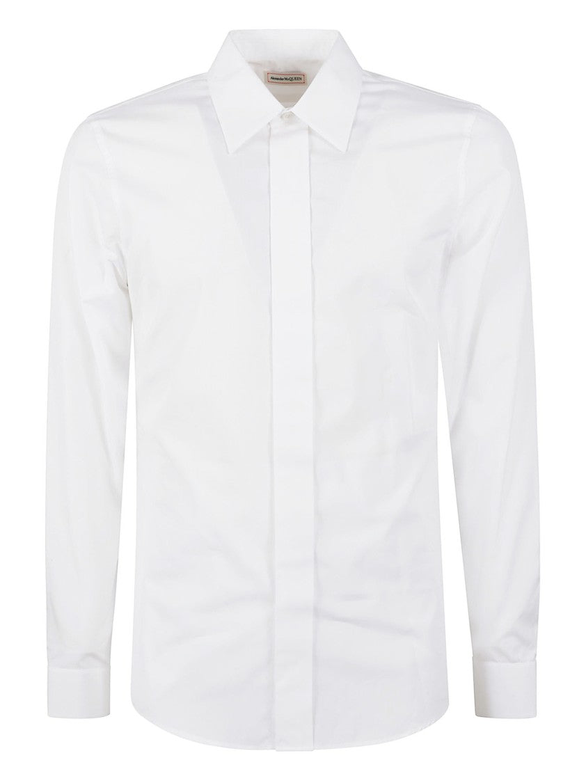 Alexander Mcqueen Tailored White Shirt With Structured Collar
