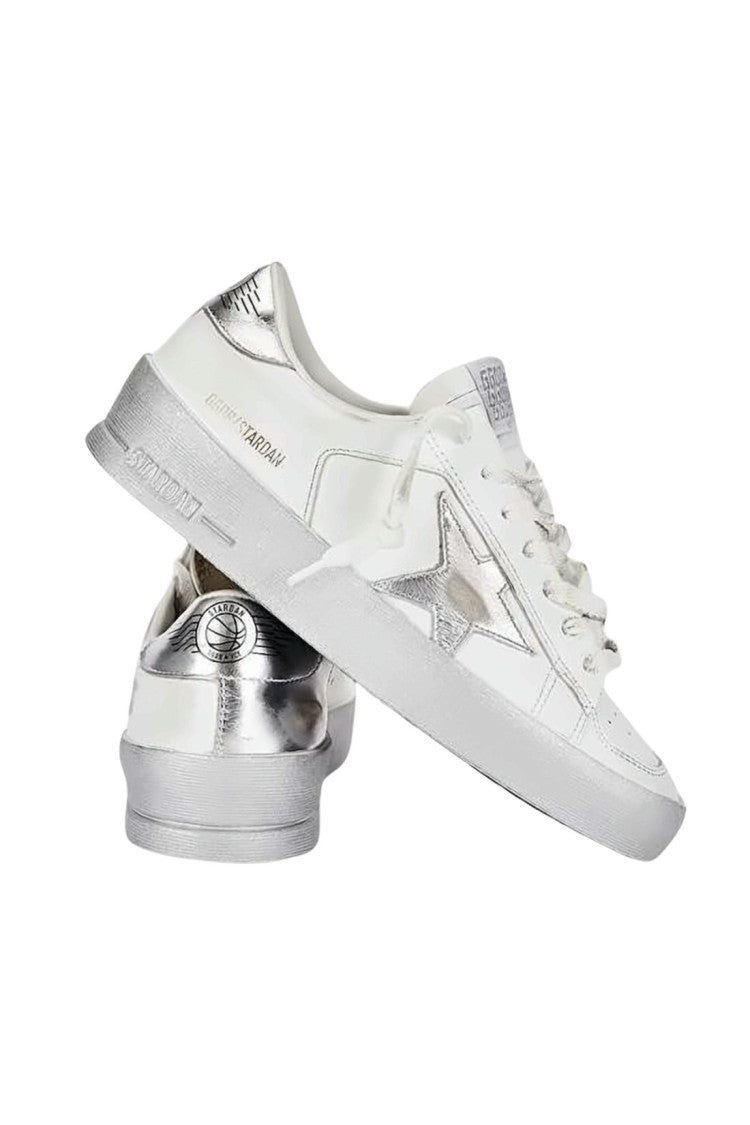 Golden Goose Low-Top Sneakers With Metallic Silver Star