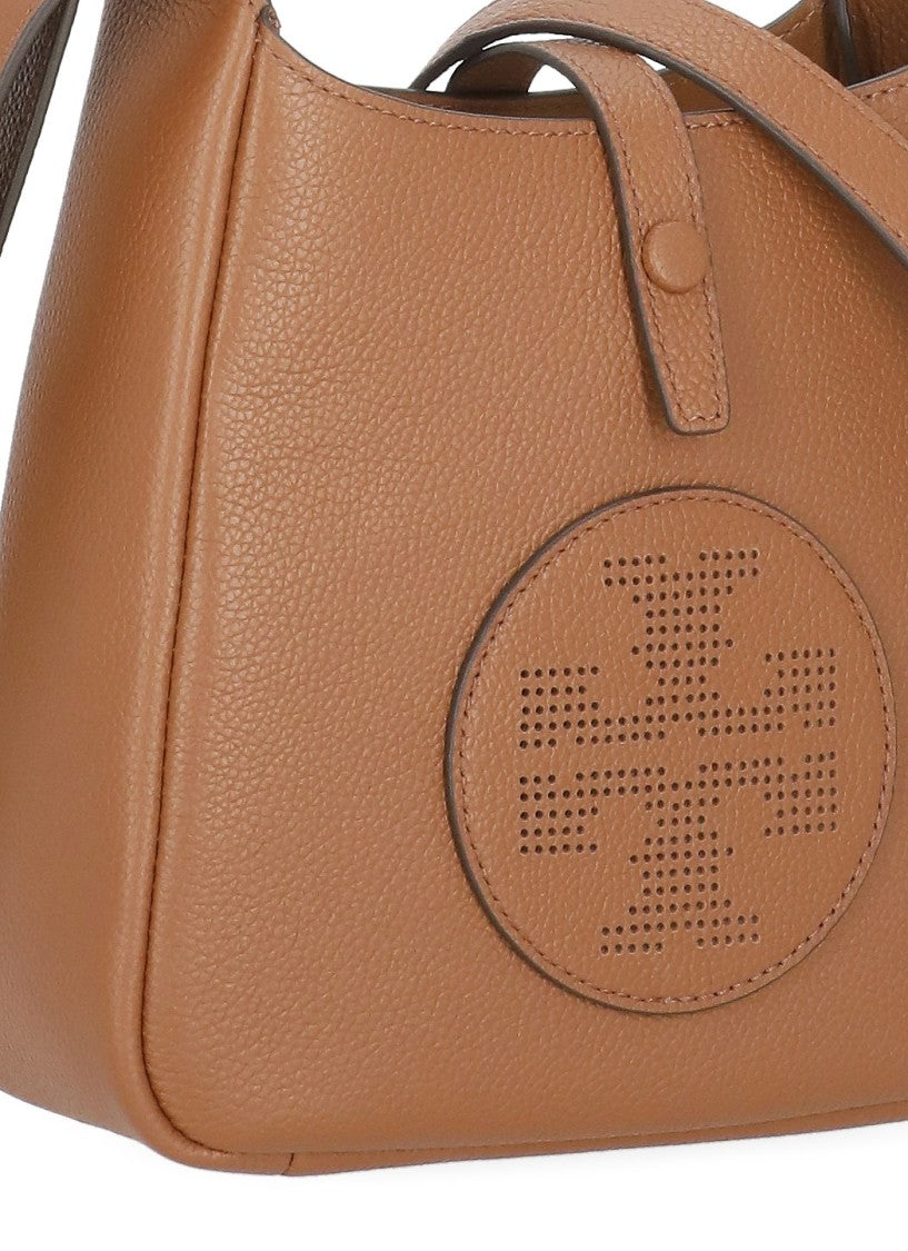 Tory Burch Brown Structured Adjustable Strap Leather Shoulder Bag
