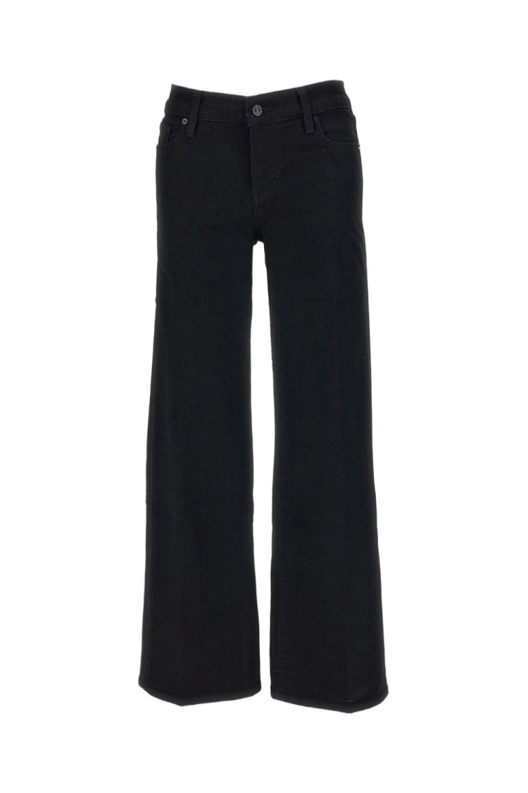 Frame Black Low Rise Le Slim Fringed Stretch Jeans