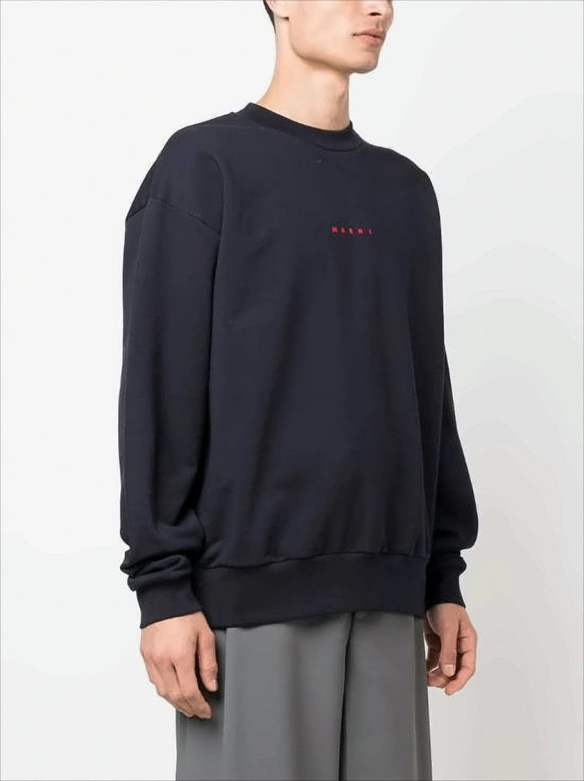 Marni Relaxed-Fit Black Long-Sleeve Sweatshirt With Embroidered Logo