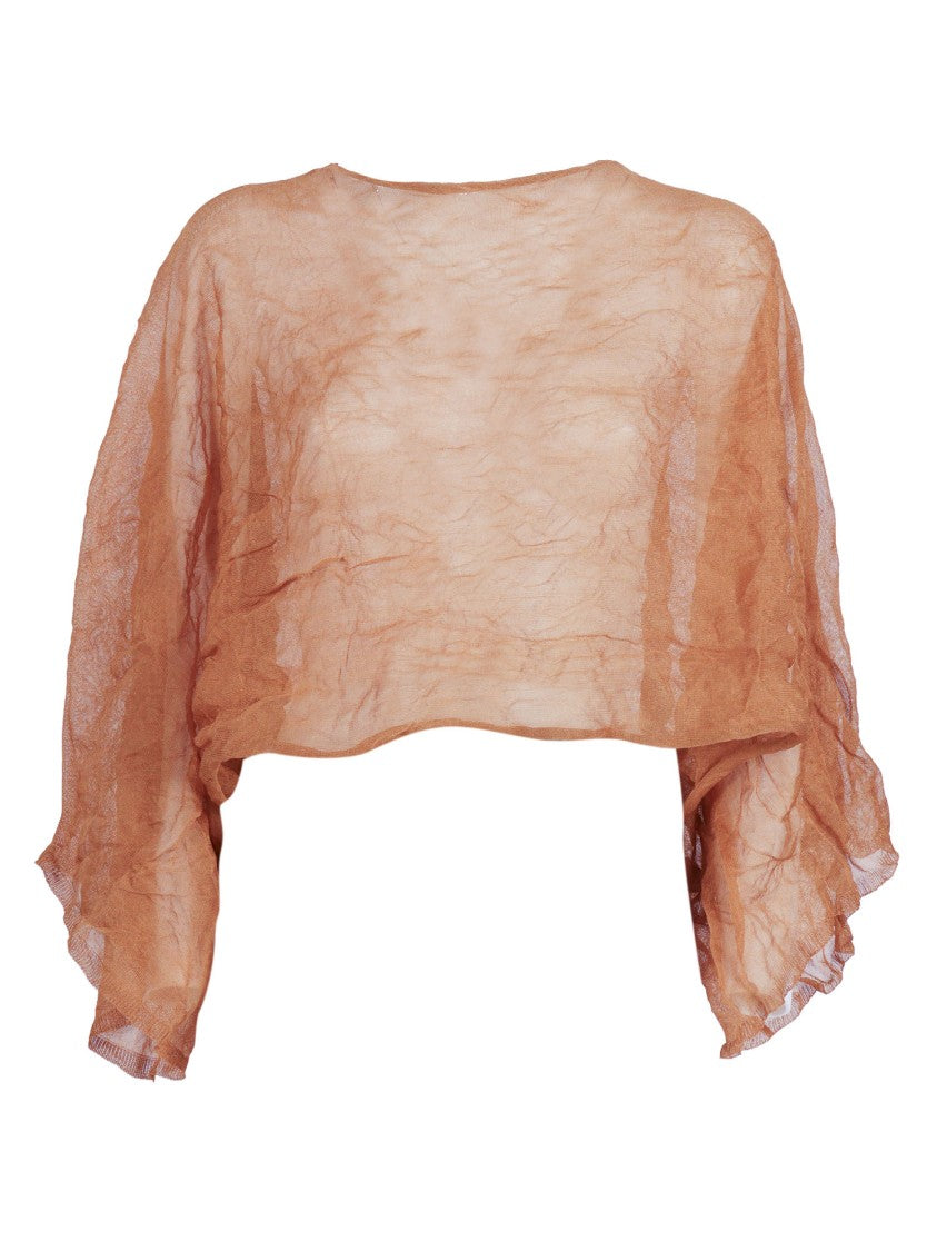 Antonelli Firenze Neutrals Silk-Blend Cropped Top