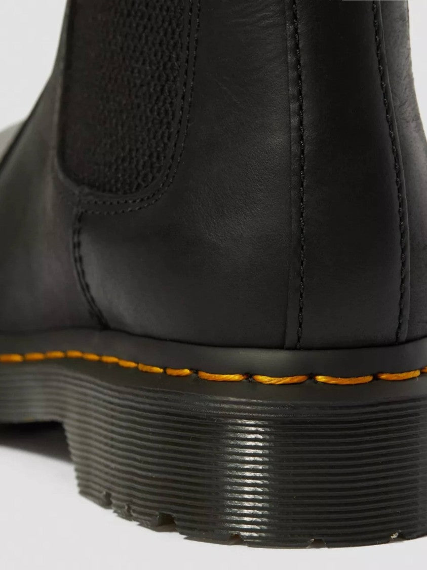 Dr. Martens 2976 Leonore Black Leather Shearling-Lined Ankle Boots