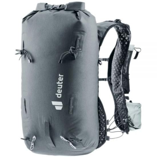 Deuter Roll-Top Black Backpack With Streamlined Silhouette And Padded Straps