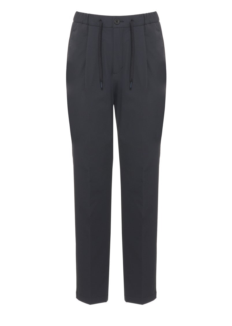 Herno Blue Tailored Drawstring Straight-Leg Pants