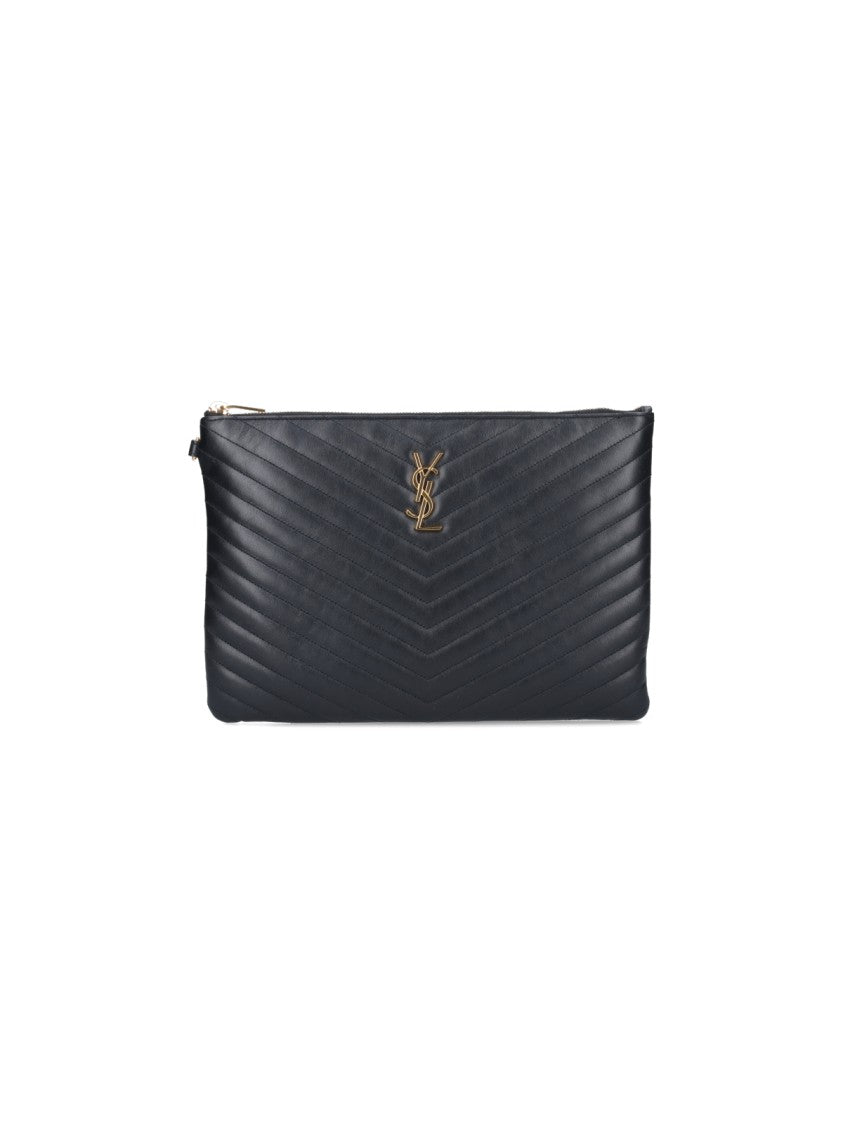 Saint Laurent "Cassandre" Tablet Pouch – Black