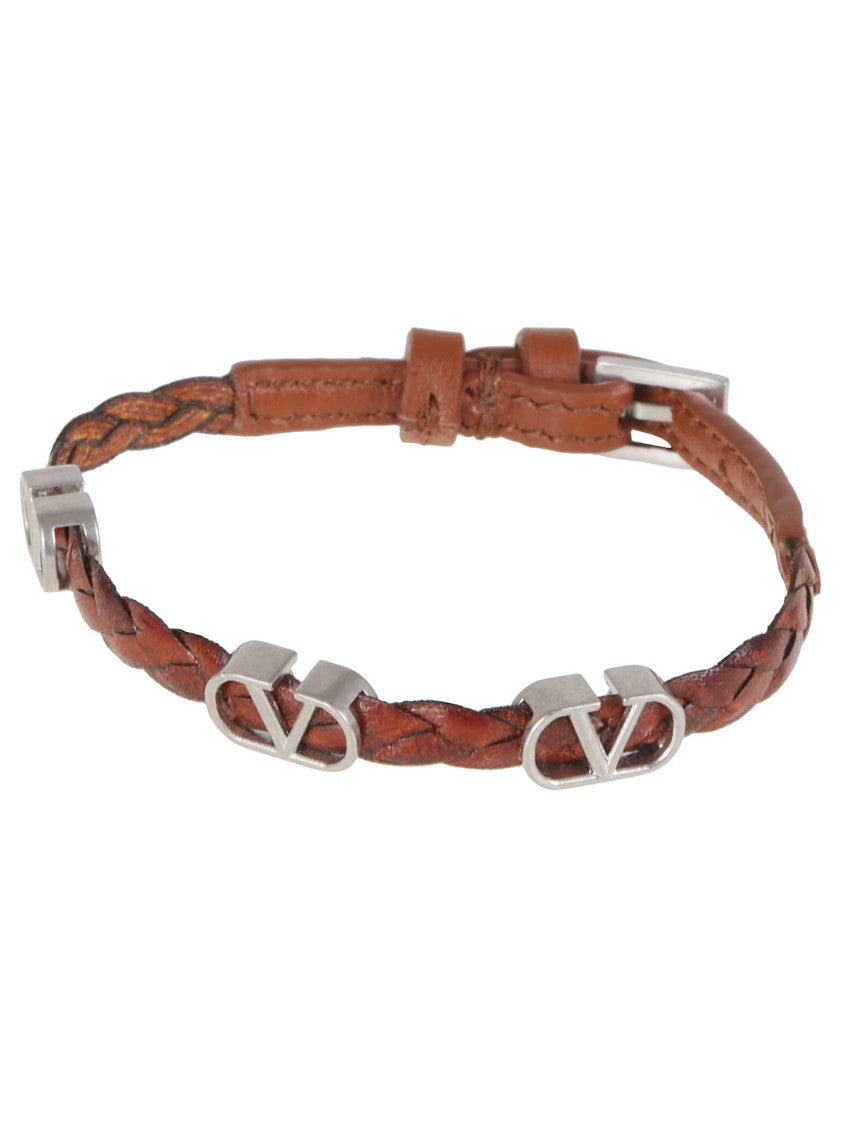 Valentino Brown Calfskin Bracelet