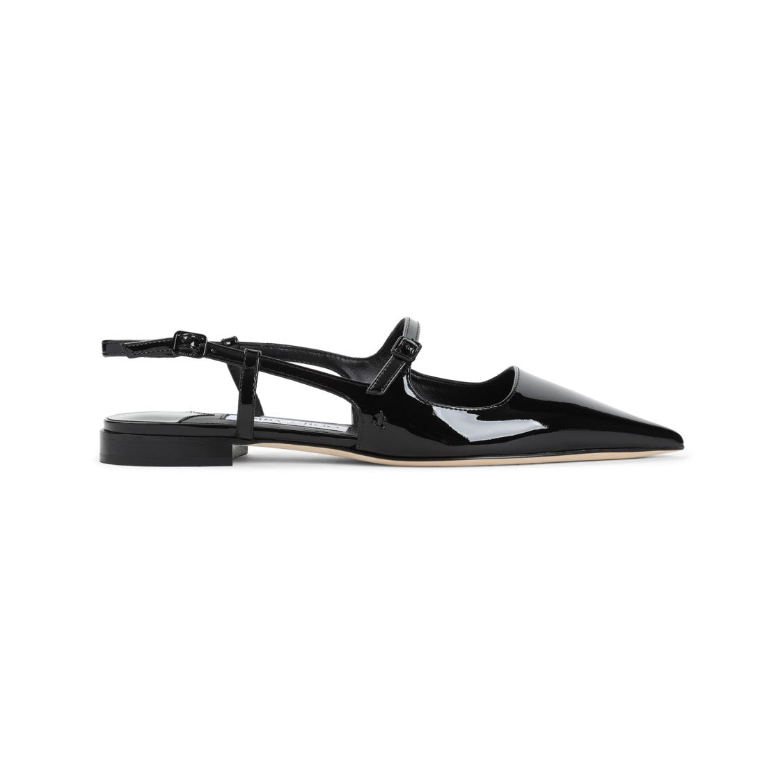 Jimmy Choo Black Patent Leather Slingback Slippers
