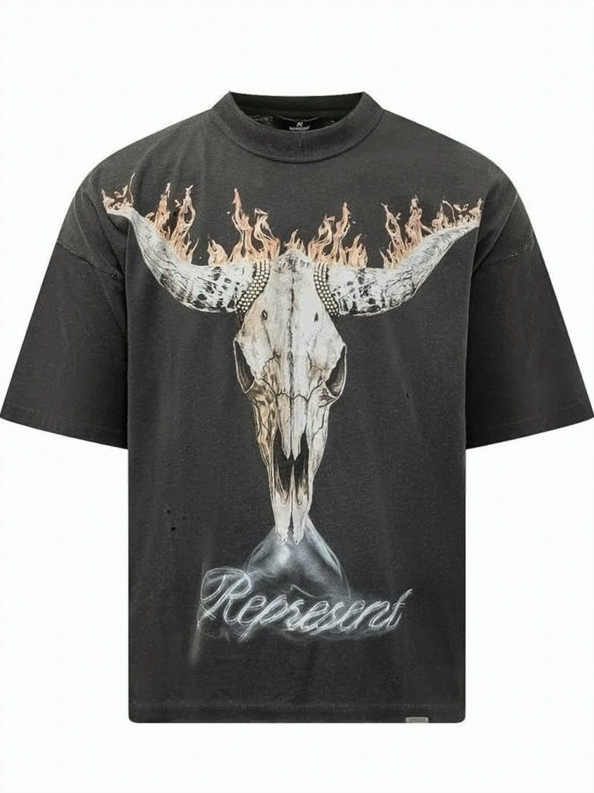 Represent Boxy-Fit Graphic T-Shirt With Vintage Aesthetic
