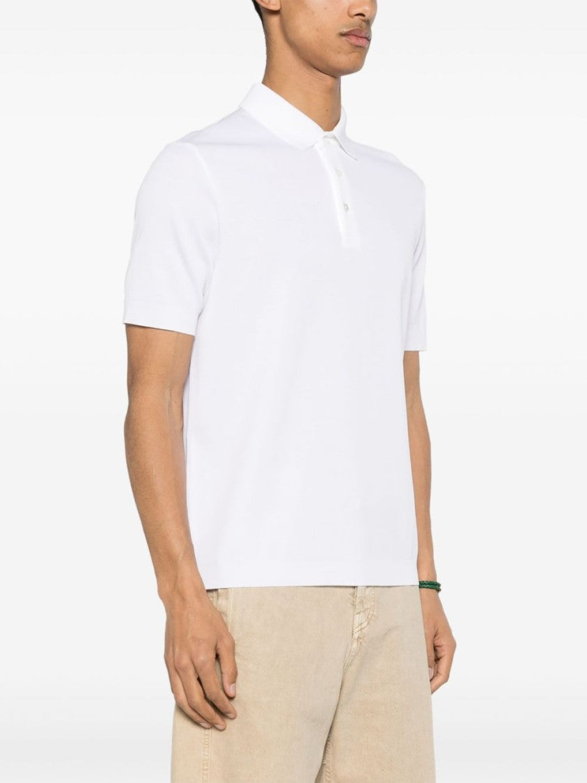 Herno White Cotton Knitted Polo Shirt