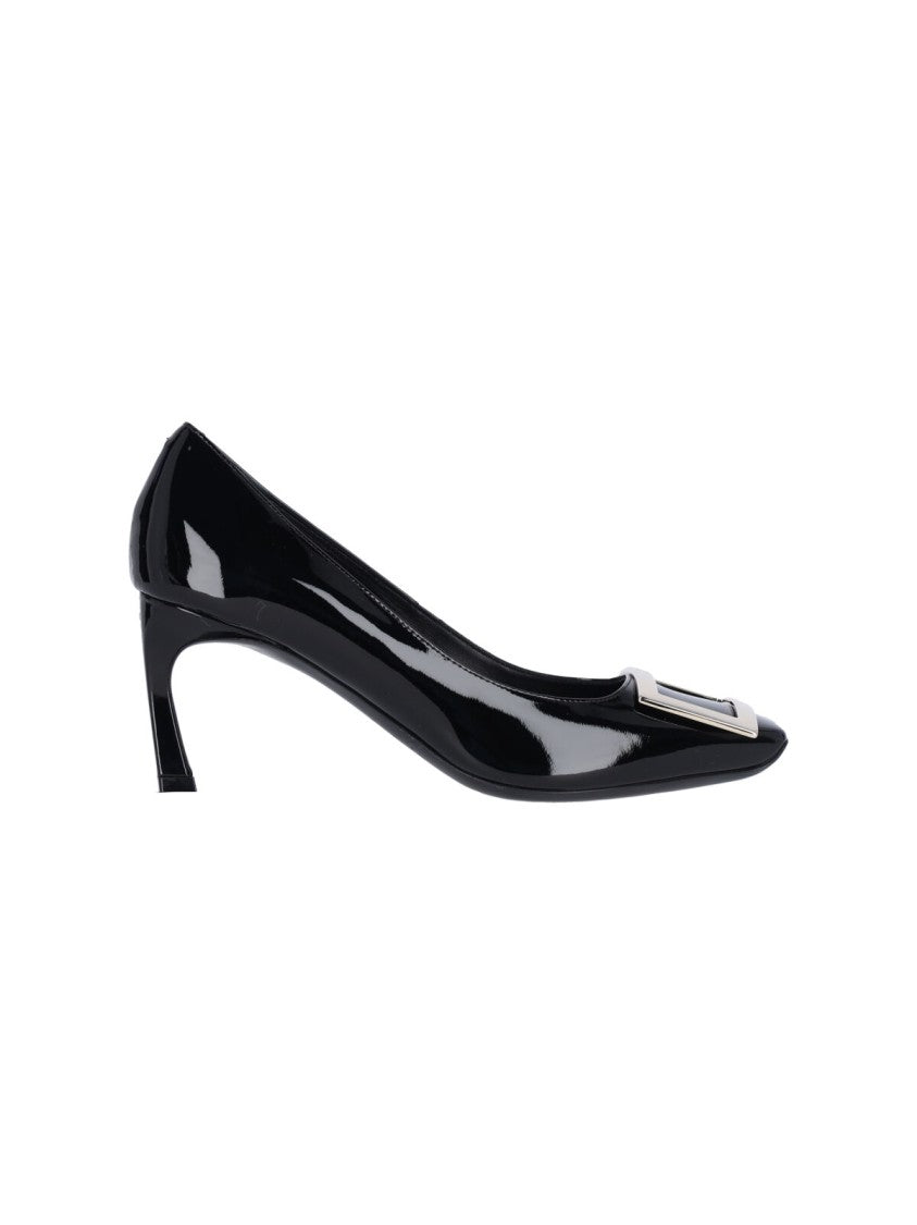 Roger Vivier Black Trompette Patent Calf Leather Pumps