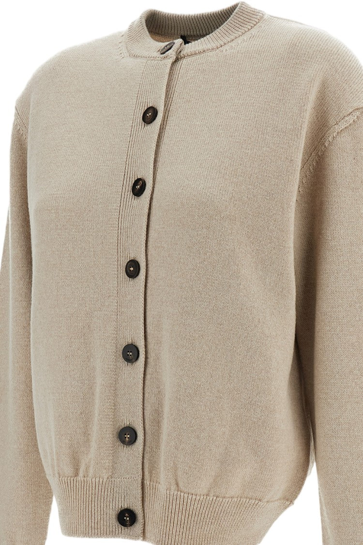 Jacquemus Beige Le Cardigan Moulin Ribbed Merino Wool Cardigan