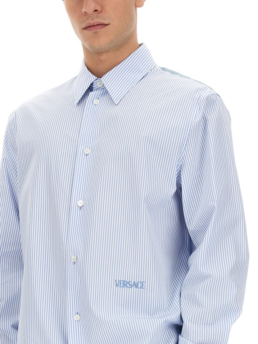 Versace Seashell Baroque Striped Shirt