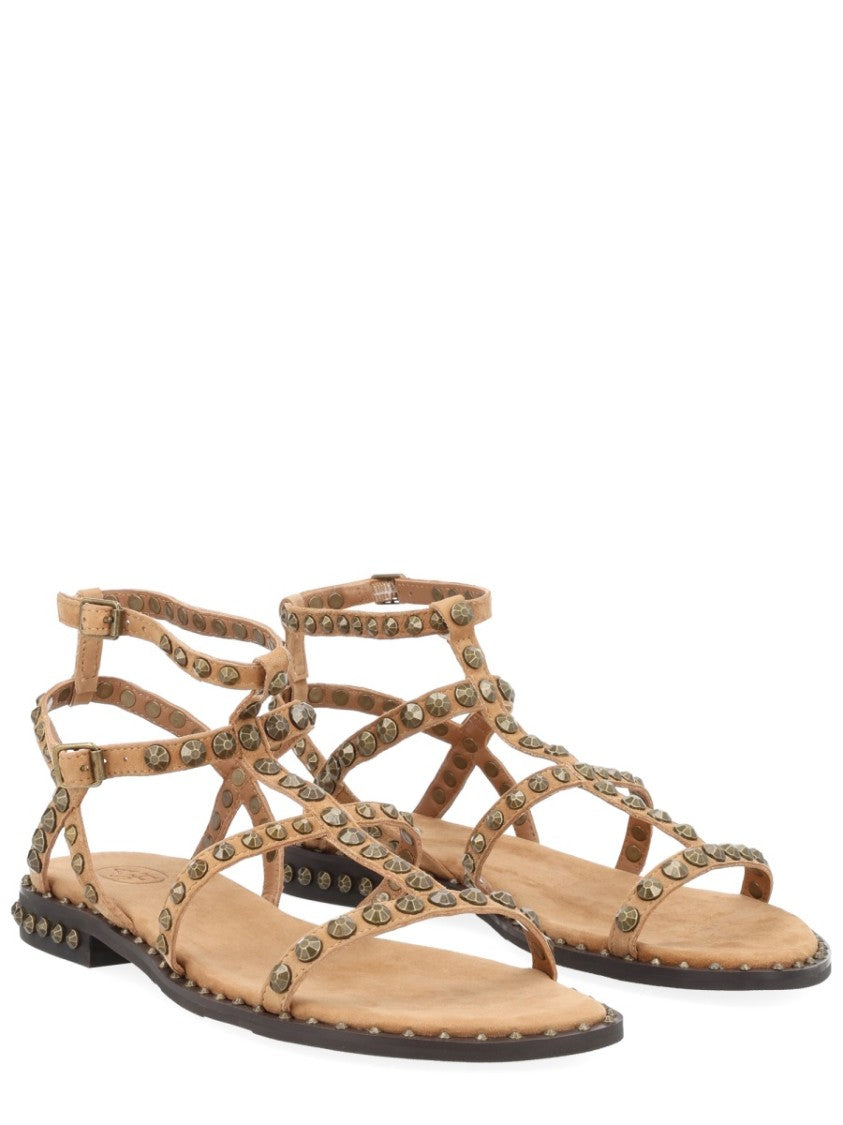 Ash Precious Leather Strappy Studded Sandals