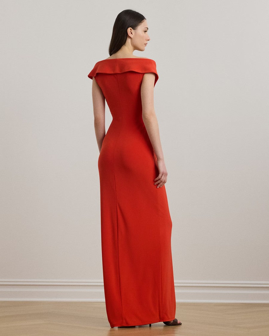 Lauren Ralph Lauren Red Leonidas Sleeveless Evening Gown