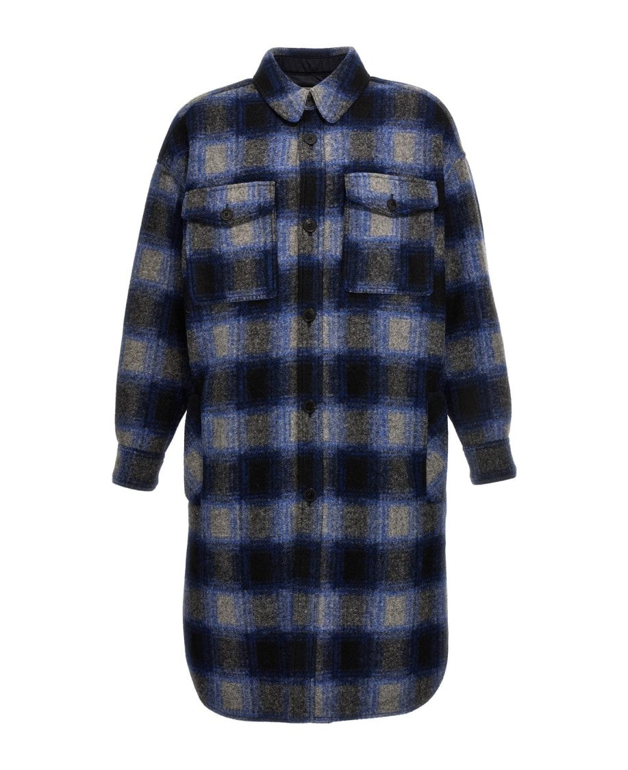 Isabel Marant Relaxed-Cut Checkered Cape With Button-Up Front