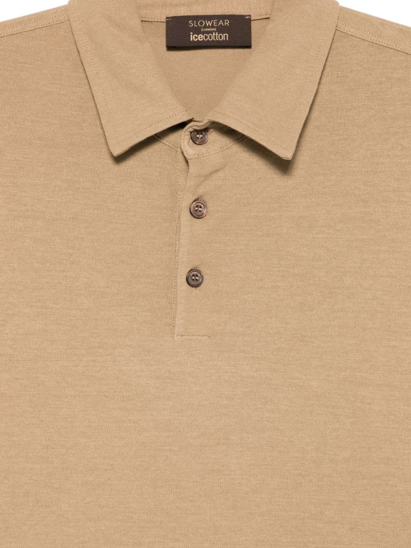 Zanone Short-Sleeved Polo Shirt With Classic Collar And Button Placket