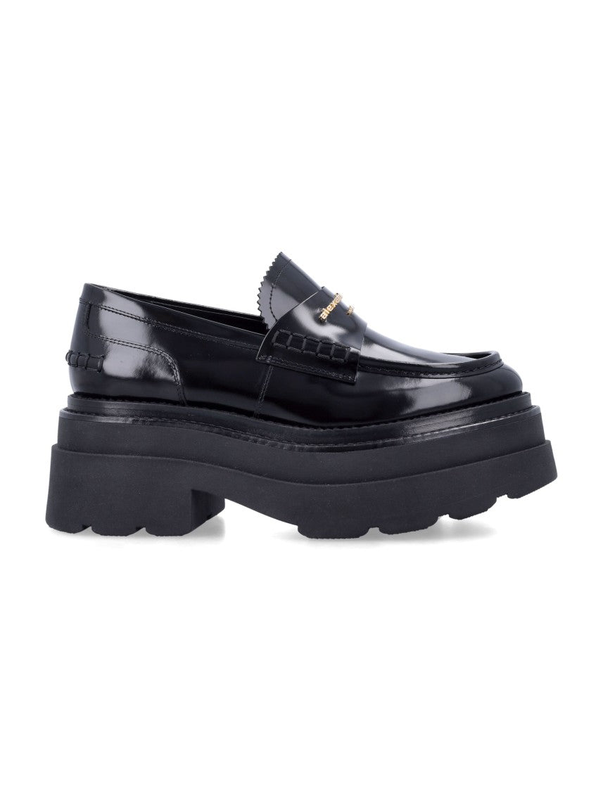Alexander Wang Black Leather Carter Platform Loafers