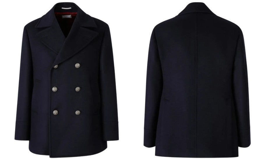 Brunello Cucinelli Double-Breasted Tailored Coat With Structured Silhouette