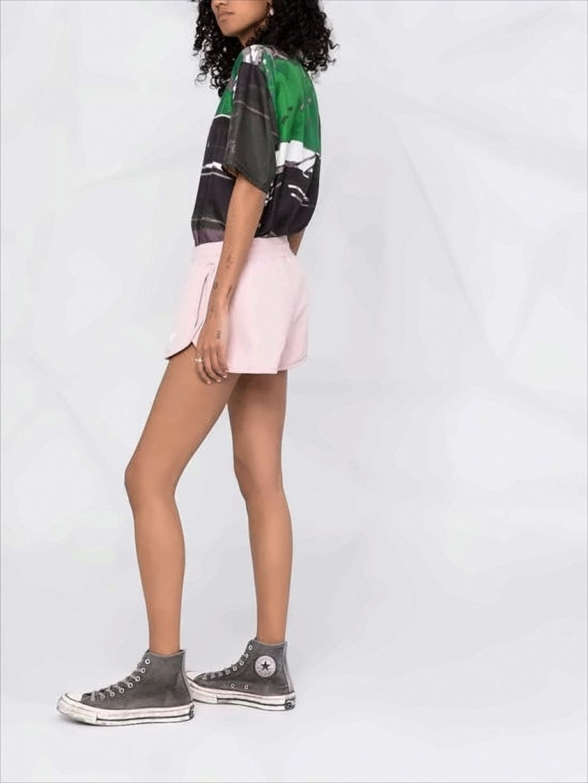 Golden Goose Pastel Pink Cotton Shorts With Ribbed Waistband And Side Pockets