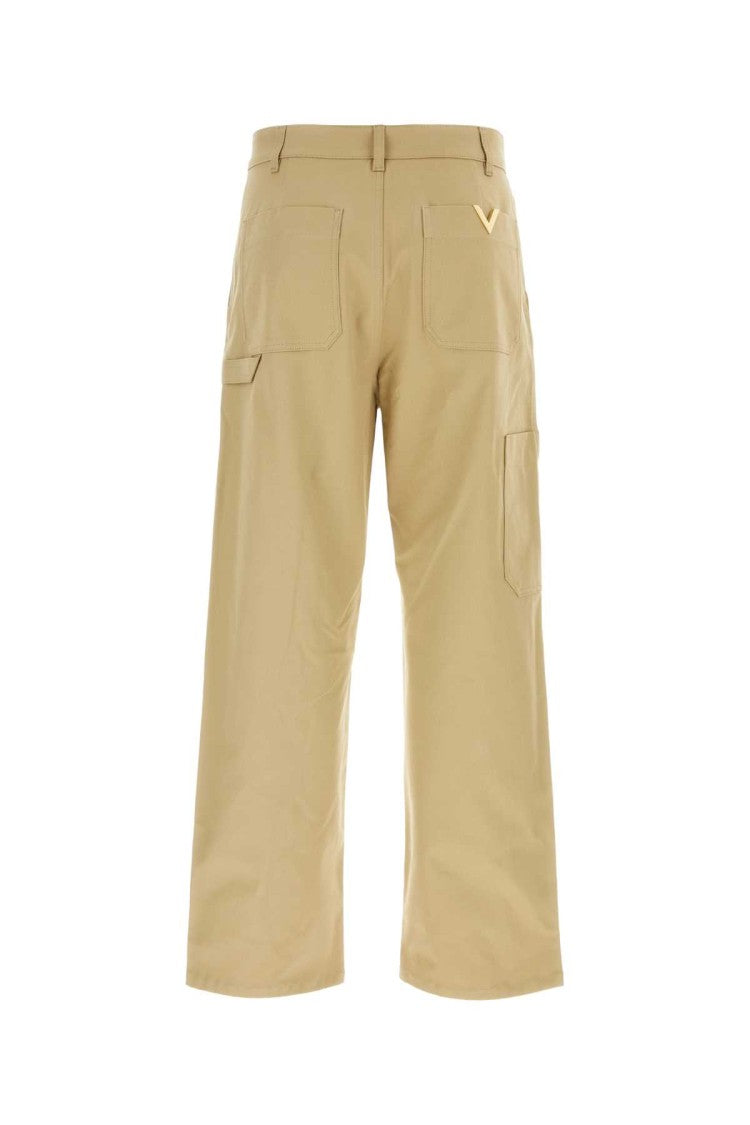 Valentino Garavani Beige Stretch Cotton Pant