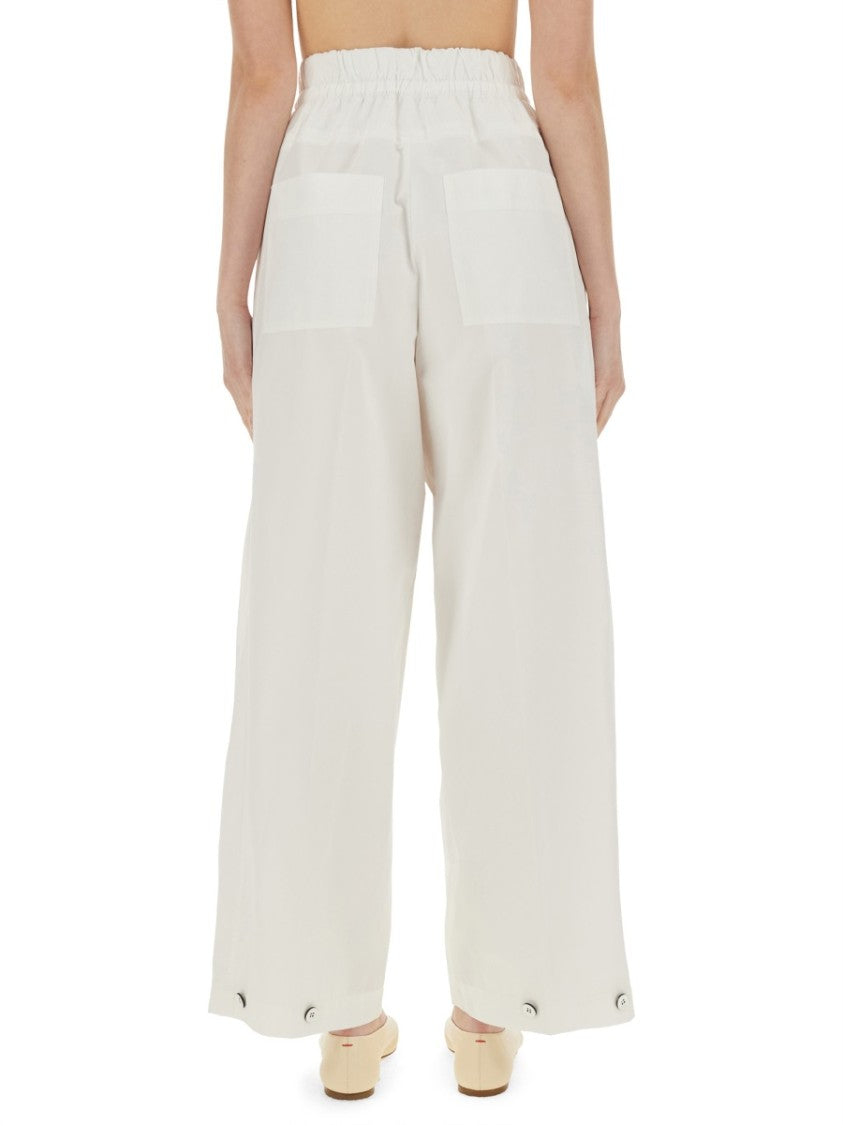 Jil Sander High-Waisted Wide Pants In Cotton Gabardine