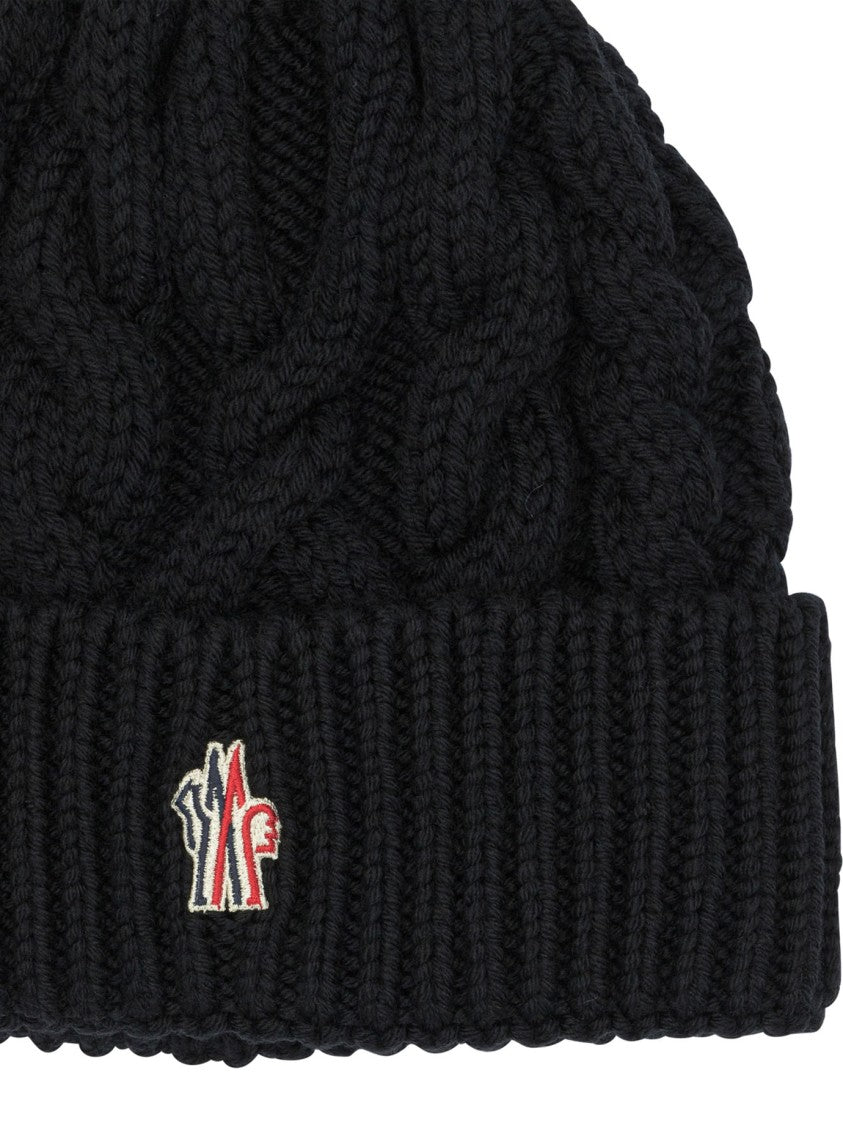 Moncler Grenoble Fitted Black Wool Beanie
