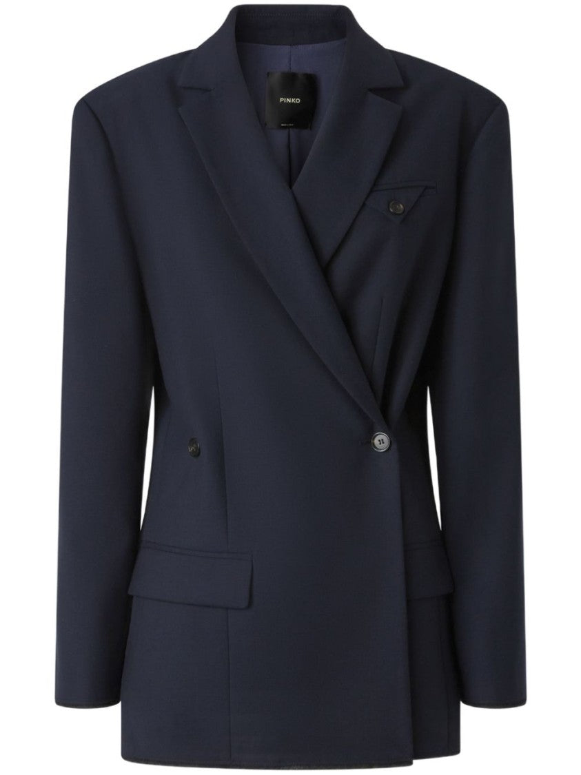 Pinko Double-Breasted Tailored Blue Jacket