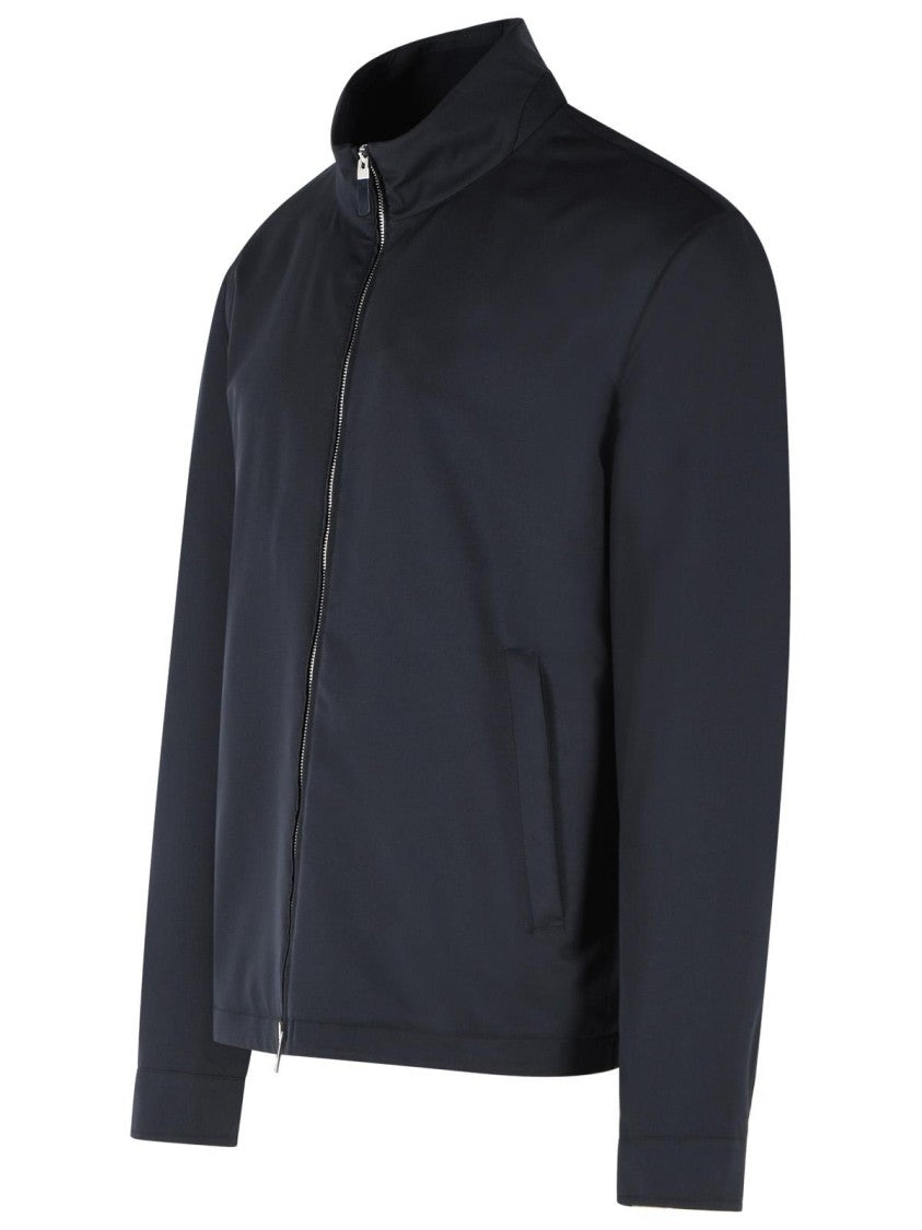 Zegna 'Motorin' Dark Blue Polyester Jacket