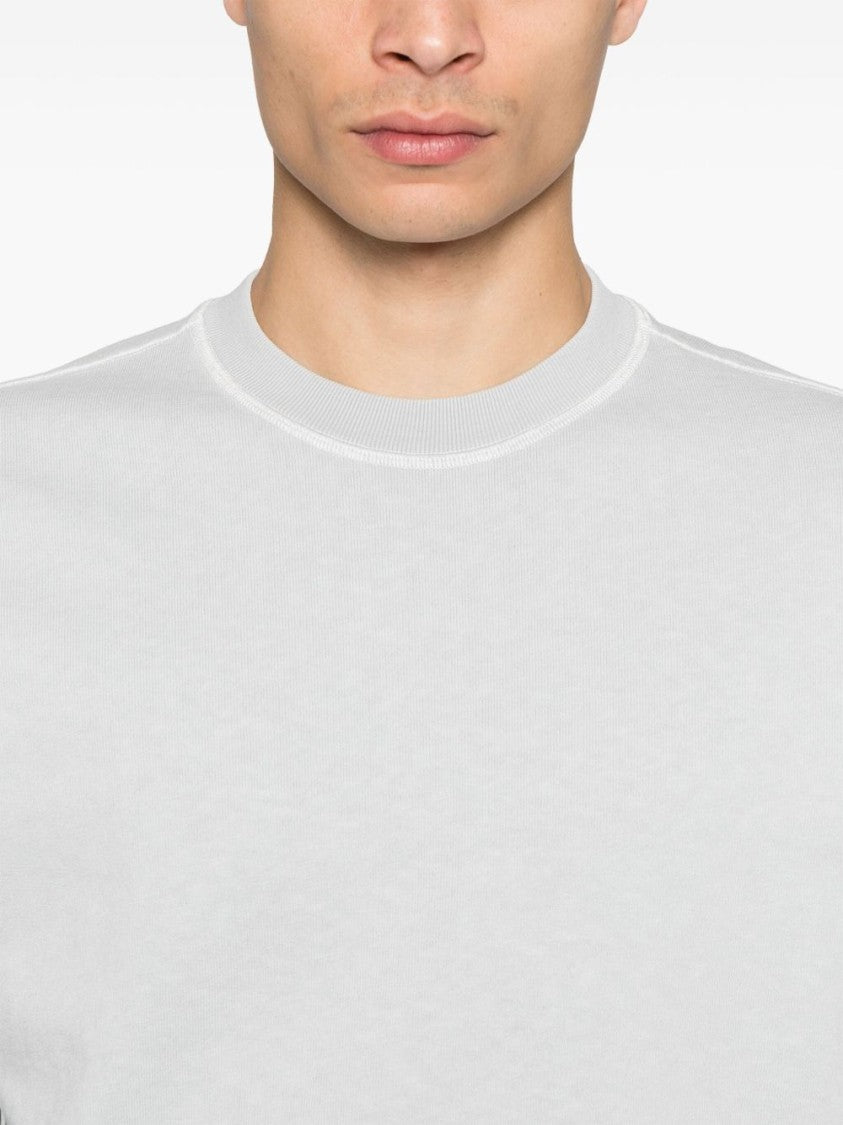 Stone Island Grey Cotton Sweatshirt With Iconic Logo Patch