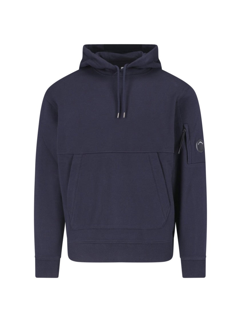 C.P. Company Blue Cotton Logo Hoodie
