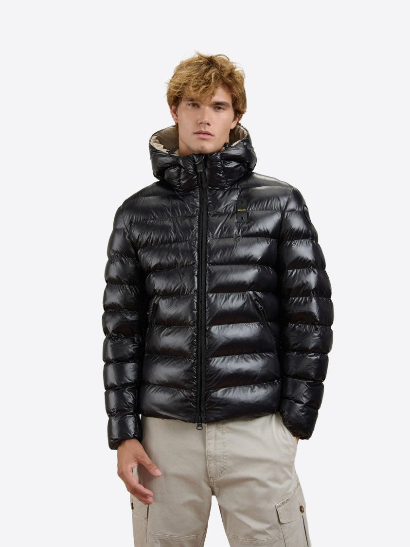 Blauer Glossy Quilted Hooded Puffer Jacket
