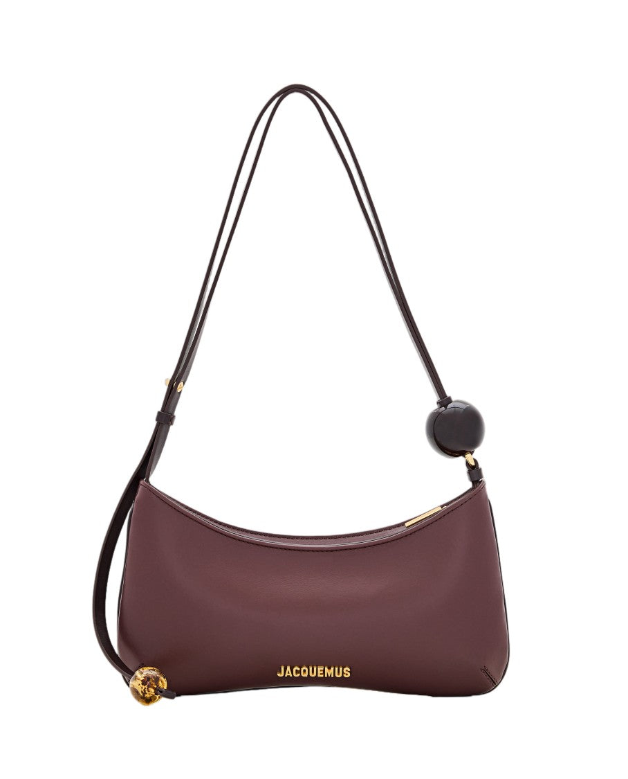 Jacquemus Bead-Detail Leather Shoulder Bag With Adjustable Handle