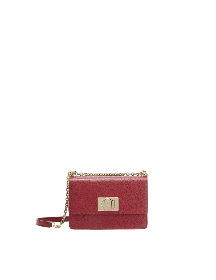 Furla 1927 Mini Croosbody Bag In Cherry Leather