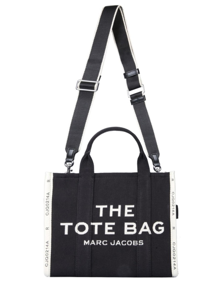 Marc Jacobs Black And White Medium Fabric Tote Bag