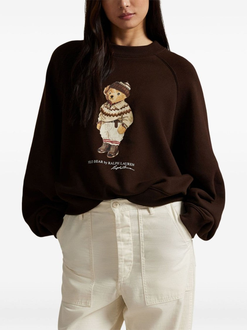 Polo Ralph Lauren Brown Sweatshirt With Graphic Bear Detail