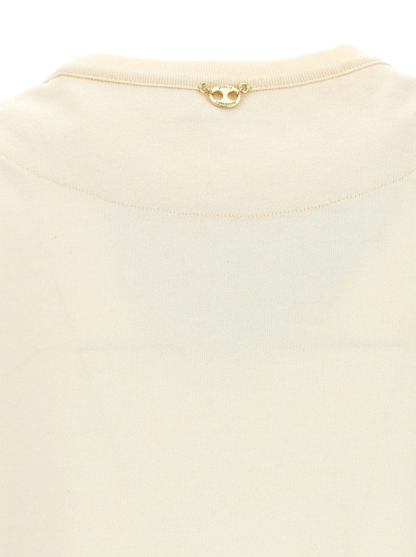 Paco Rabanne Cropped Cotton Top With Shimmering Metal Sequins