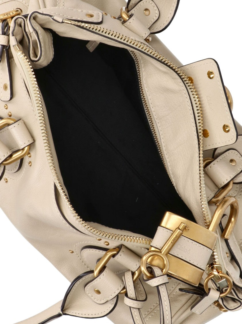 Chloé Paddington Gold Hardware Cream Buffalo Leather Shoulder Bag